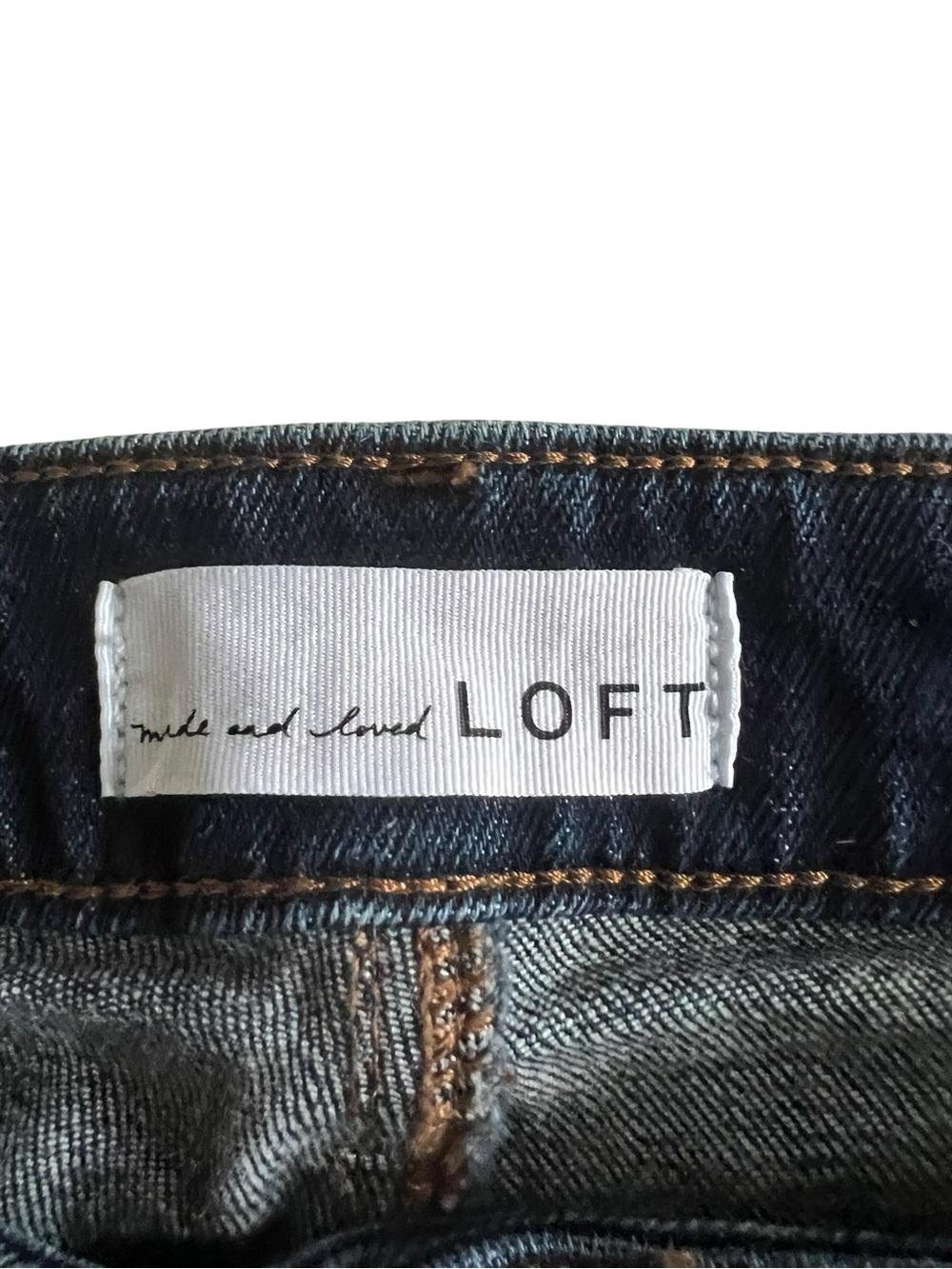 LOFT Dark Wash Denim Cuffed Bermuda Shorts Long Shorts Summer Style Size 27 / 4 - Picture 6 of 8